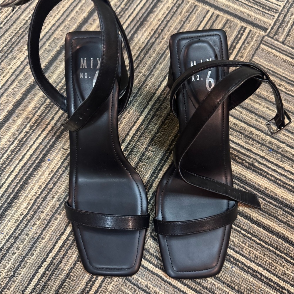 Mix No. 6 Black Strappy Heels
